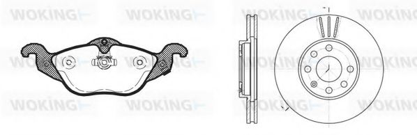 Комплект тормозов, дисковый тормозной механизм WOKING 87843.00