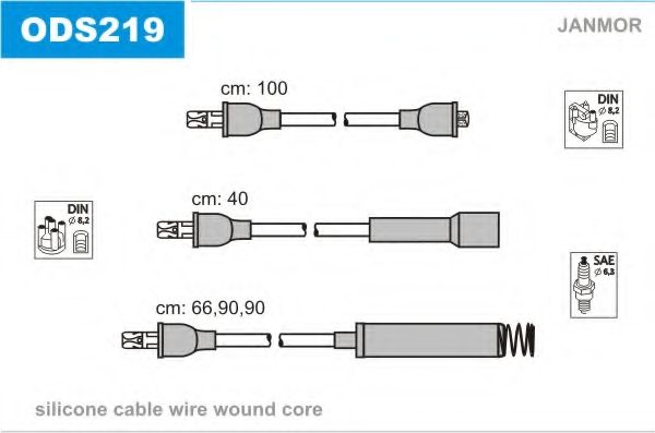 Комплект проводов зажигания JANMOR ODS219
