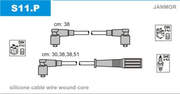 Комплект проводов зажигания JANMOR S11.P
