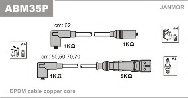 Комплект проводов зажигания JANMOR ABM35P