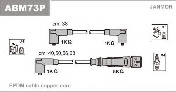 Комплект проводов зажигания JANMOR ABM73P