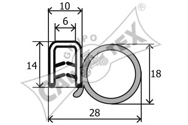 Уплотнение двери CAUTEX 161001