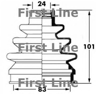 Пыльник, приводной вал FIRST LINE FCB6027