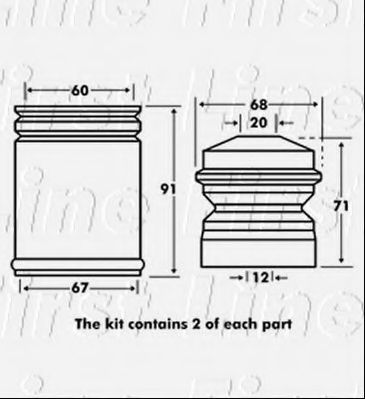 Пылезащитный комплект, амортизатор FIRST LINE FPK7027