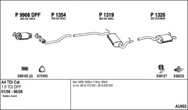 Система выпуска ОГ FENNO AU802
