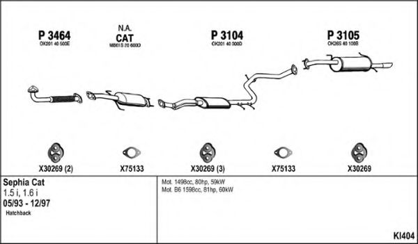 Система выпуска ОГ FENNO KI404