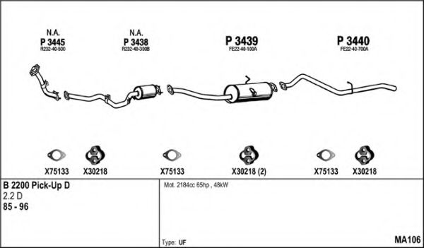 Система выпуска ОГ FENNO MA106