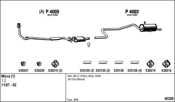 Система выпуска ОГ FENNO NI200