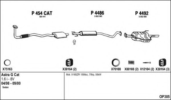 Система выпуска ОГ FENNO OP305