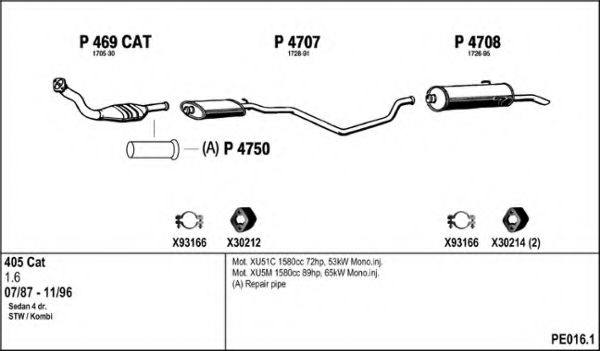 Система выпуска ОГ FENNO PE016.1
