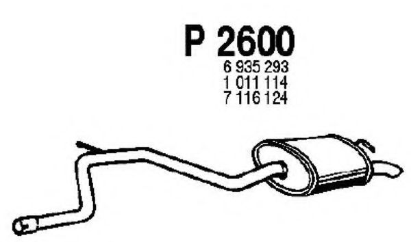 Глушитель выхлопных газов конечный FENNO P2600