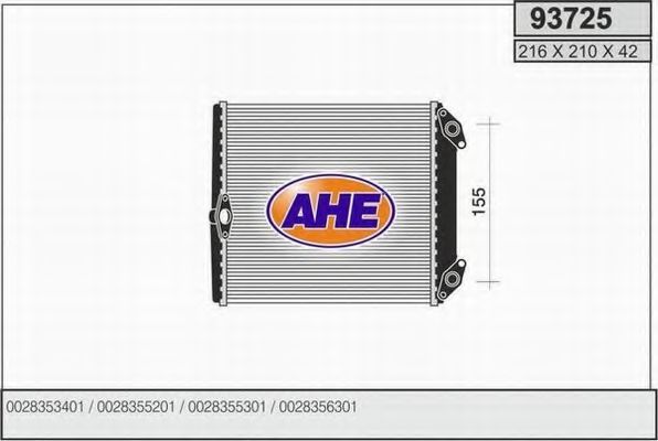 Теплообменник, отопление салона AHE 93725