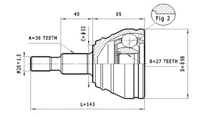 Шарнирный комплект, приводной вал STATIM C.310