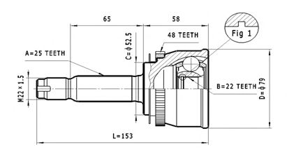 Шарнирный комплект, приводной вал STATIM C.611