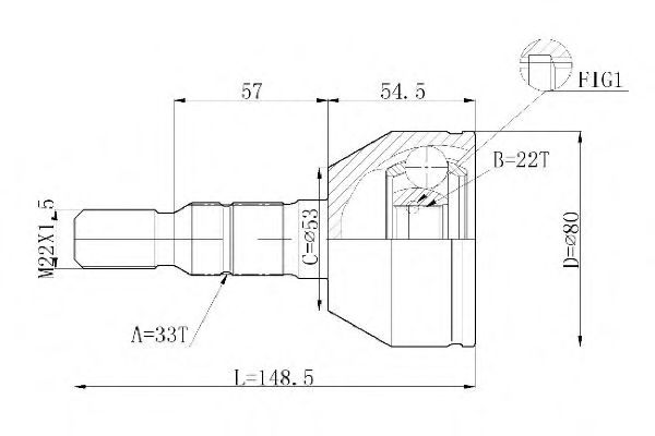 Шарнирный комплект, приводной вал STATIM C.241