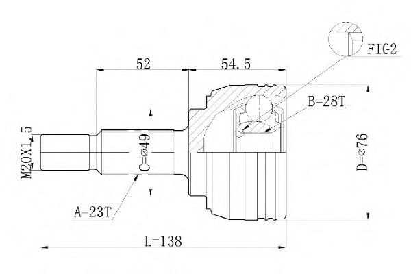 Шарнирный комплект, приводной вал STATIM C.361