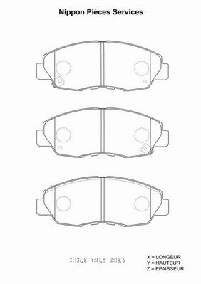 Комплект тормозных колодок, дисковый тормоз NPS H360A30