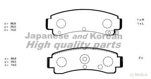 Комплект тормозных колодок, дисковый тормоз ASHUKI N011-86