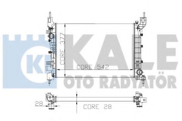 Радиатор, охлаждение двигателя KALE OTO RADYATÖR 196200