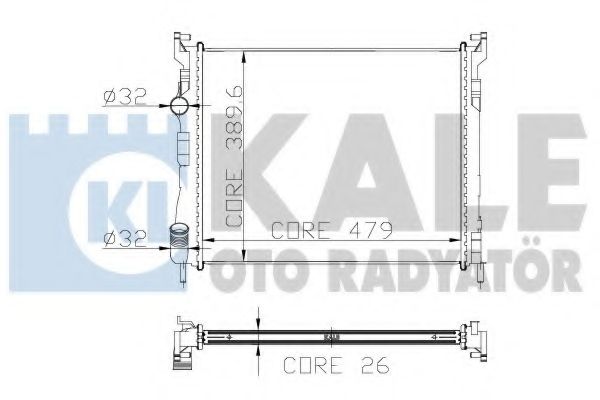Радиатор, охлаждение двигателя KALE OTO RADYATÖR 207400
