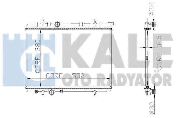 Радиатор, охлаждение двигателя KALE OTO RADYATÖR 225300