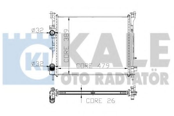 Радиатор, охлаждение двигателя KALE OTO RADYATÖR 226500