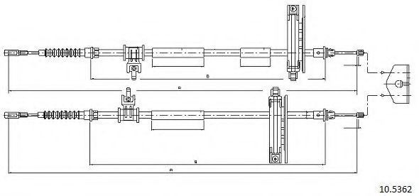Трос, стояночная тормозная система CABOR 10.5362