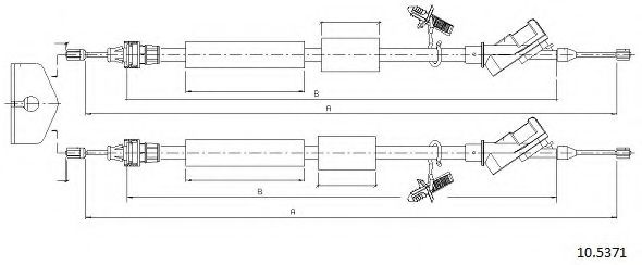 Трос, стояночная тормозная система CABOR 10.5371