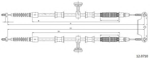 Трос, стояночная тормозная система CABOR 12.0710