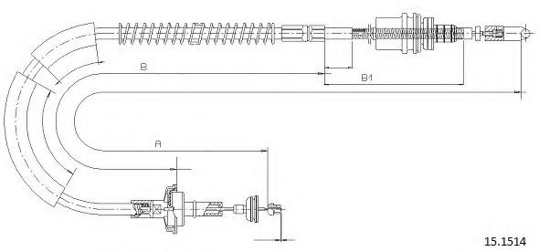 Трос, управление сцеплением CABOR 151514