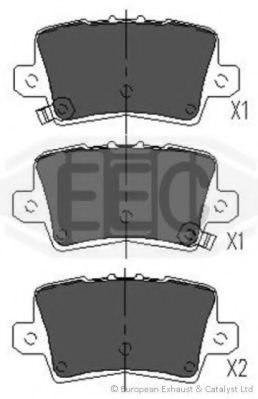 Комплект тормозных колодок, дисковый тормоз EEC BRP1511