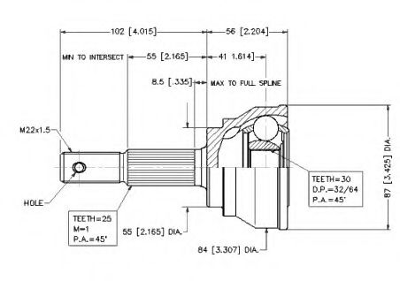 Шарнирный комплект, приводной вал VEMA 18642