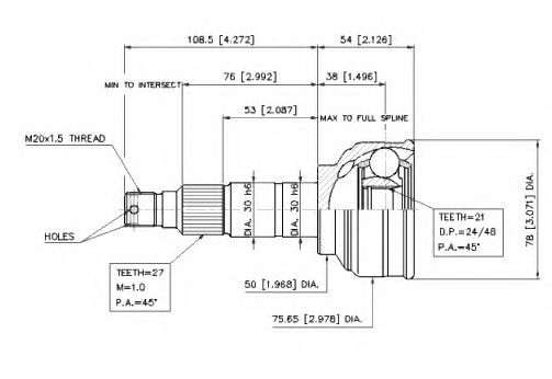 Шарнирный комплект, приводной вал VEMA 18653