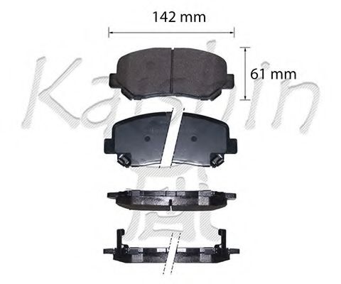 Комплект тормозных колодок, дисковый тормоз JAPANPARTS PA348