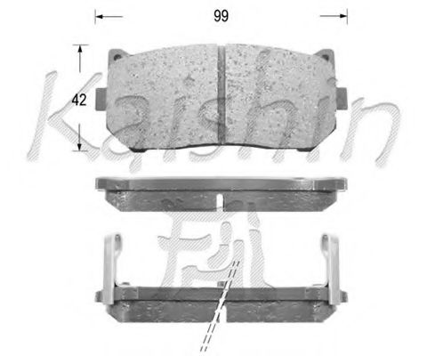 Комплект тормозных колодок, дисковый тормоз KAISHIN D11151