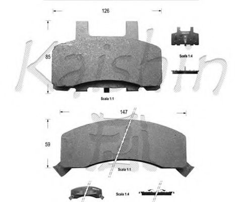 Комплект тормозных колодок, дисковый тормоз KAISHIN D9981