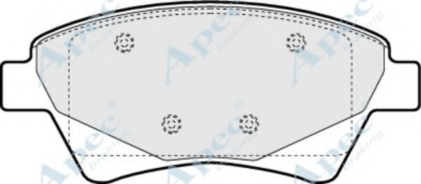 Комплект тормозных колодок, дисковый тормоз APEC braking PAD1410