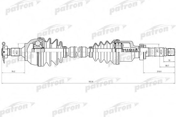 Приводной вал PATRON PDS0729