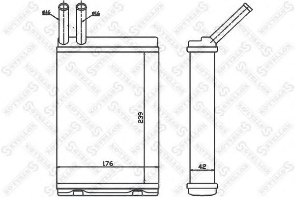 Теплообменник, отопление салона STELLOX 10-35129-SX