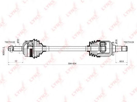 Приводной вал LYNXauto CD-4603