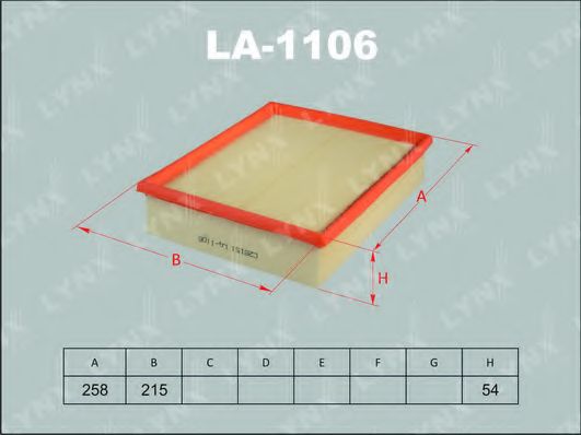 Воздушный фильтр LYNXauto LA-1106