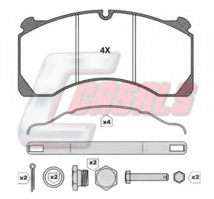 Комплект тормозных колодок, дисковый тормоз CASALS BKM109