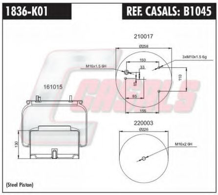 Кожух пневматической рессоры CASALS B1045