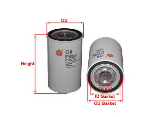 Масляный фильтр SAKURA  Automotive C-2708