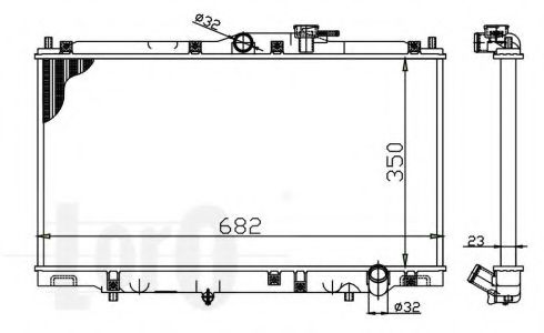Радиатор, охлаждение двигателя LORO 018-017-0013