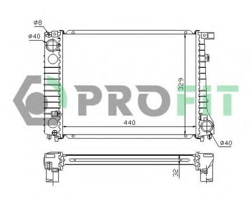 Радиатор, охлаждение двигателя PROFIT PR 0054A1