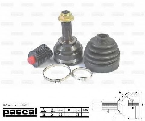 Шарнирный комплект, приводной вал PASCAL G13013PC