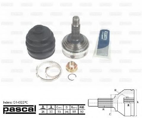 Шарнирный комплект, приводной вал PASCAL G14022PC