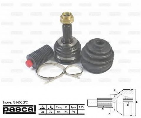 Шарнирный комплект, приводной вал PASCAL G14030PC