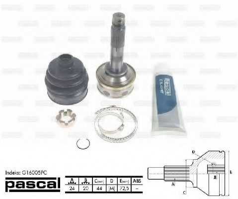 Шарнирный комплект, приводной вал PASCAL G16005PC